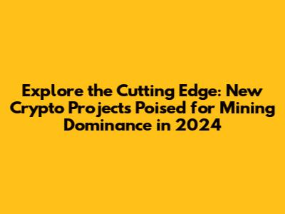 **Explore the Cutting Edge: New Crypto Projects Poised for Mining Dominance in 2024**