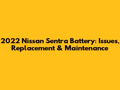 2022 Nissan Sentra Battery: Issues, Replacement & Maintenance