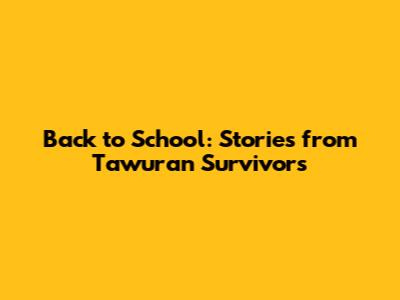 Back to School: Stories from Tawuran Survivors