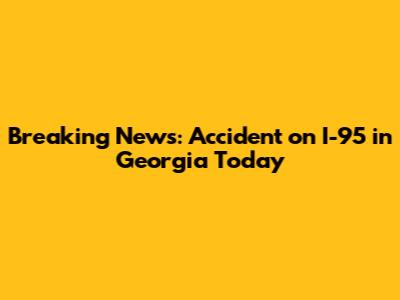 Breaking News: Accident on I-95 in Georgia Today