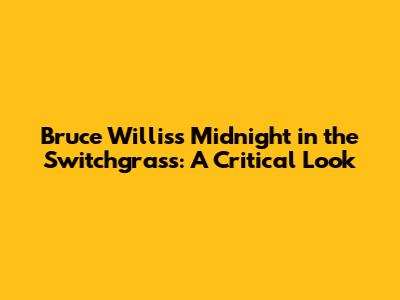 Bruce Willis's Midnight in the Switchgrass: A Critical Look