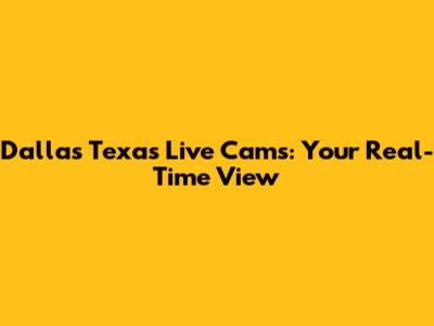 Dallas Texas Live Cams: Your Real-Time View