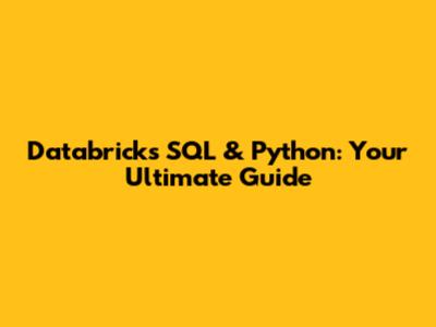 Databricks SQL & Python: Your Ultimate Guide