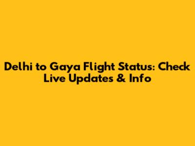 Delhi to Gaya Flight Status: Check Live Updates & Info