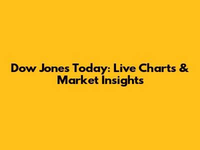Dow Jones Today: Live Charts & Market Insights