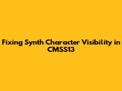 Fixing Synth Character Visibility in CMSS13
