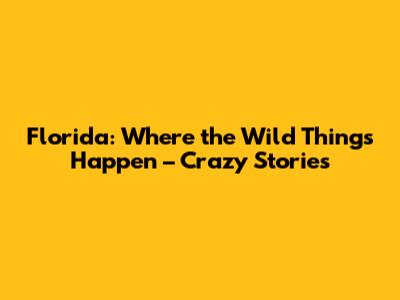 Florida: Where the Wild Things Happen – Crazy Stories