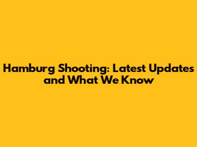Hamburg Shooting: Latest Updates and What We Know