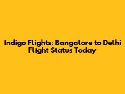 Indigo Flights: Bangalore to Delhi Flight Status Today