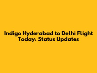 Indigo Hyderabad to Delhi Flight Today: Status Updates