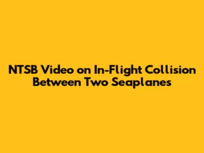 NTSB Video on In-Flight Collision Between Two Seaplanes