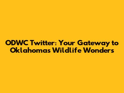 ODWC Twitter: Your Gateway to Oklahoma's Wildlife Wonders