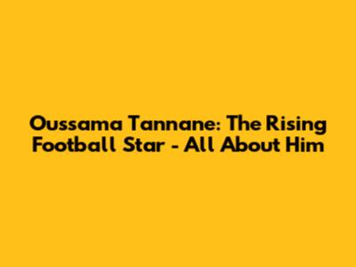 Oussama Tannane: The Rising Football Star - All About Him