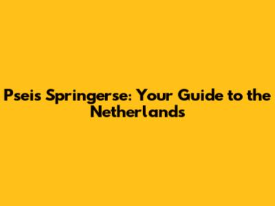 Pseis Springerse: Your Guide to the Netherlands