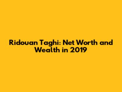 Ridouan Taghi: Net Worth and Wealth in 2019