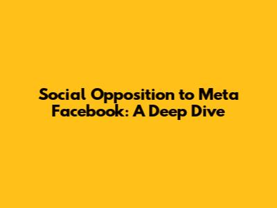 Social Opposition to Meta Facebook: A Deep Dive