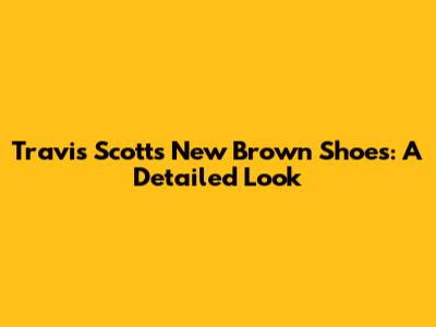 Travis Scott's New Brown Shoes: A Detailed Look