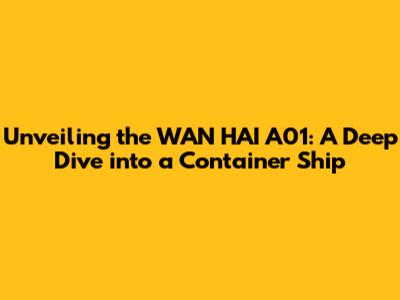 Unveiling the WAN HAI A01: A Deep Dive into a Container Ship