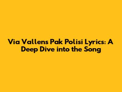 Via Vallen's 'Pak Polisi' Lyrics: A Deep Dive into the Song